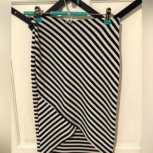 Asymmetrical striped skirt